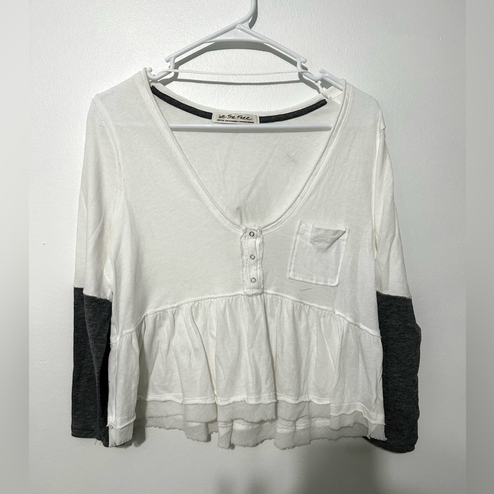 a cropped ruffle shirt